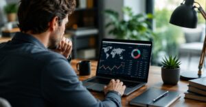 Inversor revisando ETFs globales para una cartera de largo plazo