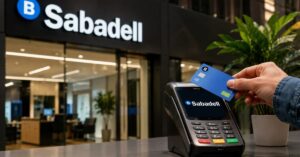 Un autónomo consulta las condiciones del TPV promocionado por Banco Sabadell
