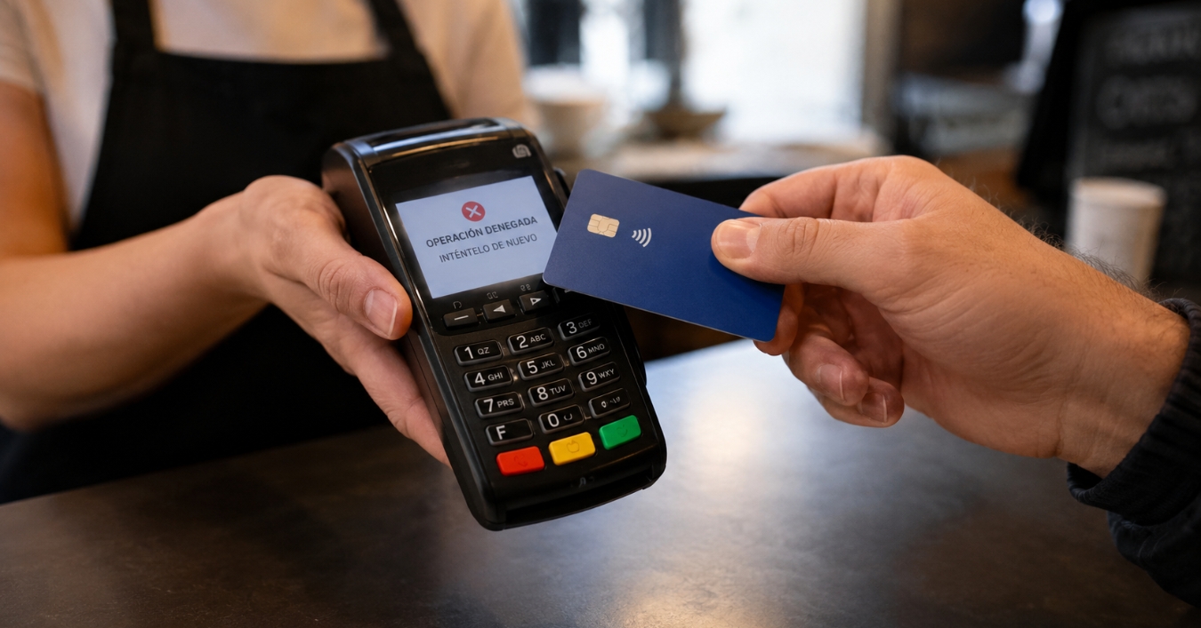 Un cliente intenta pagar con tarjeta durante una incidencia en Redsys
