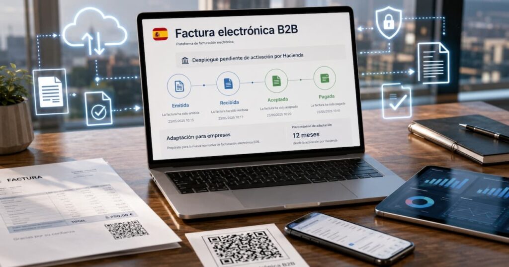 Digitalización de la factura electrónica B2B en España.