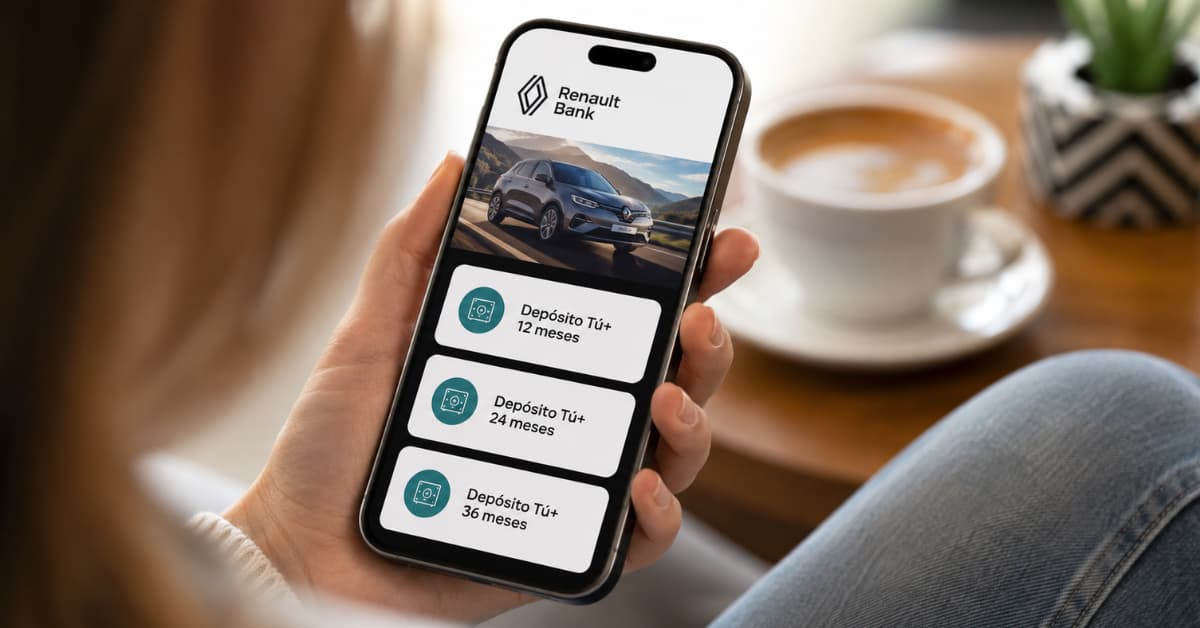 App de Renault Bank con sus depósitos Tú+ a 12 24 y 36 meses