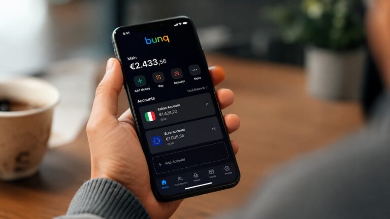 App de bunq con cuentas europeas e IBAN italiano