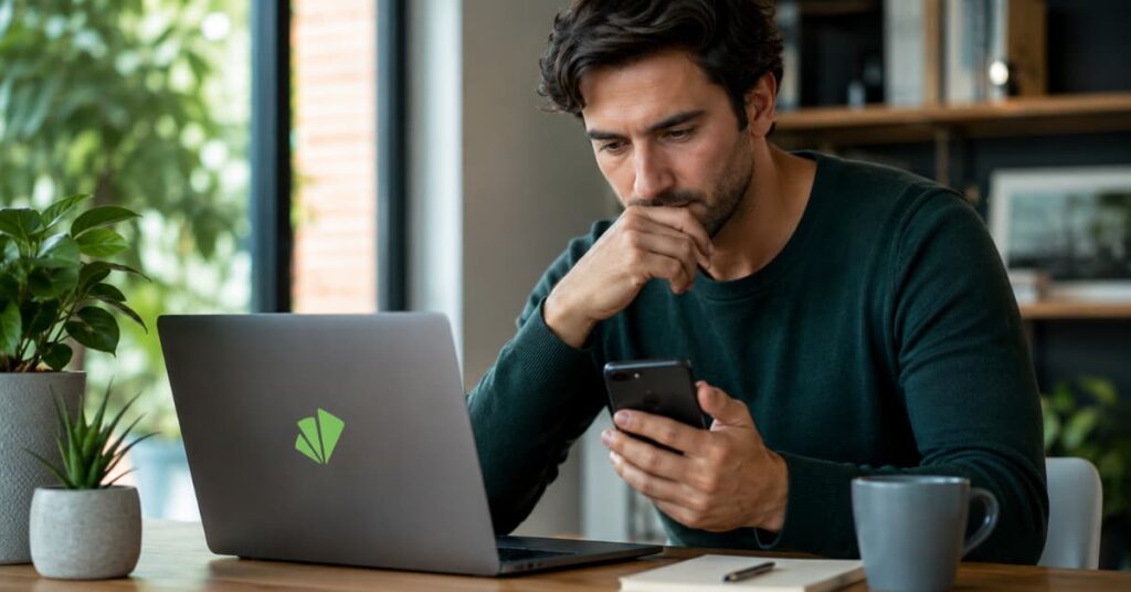 Cliente revisando condiciones de un depósito online de Unicaja