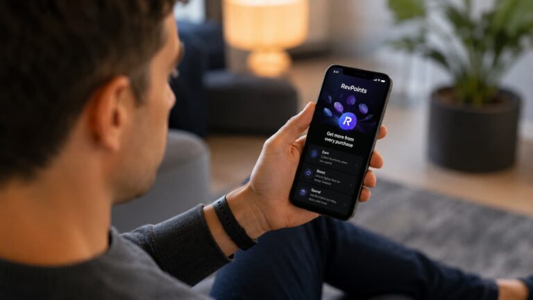 Cliente revisando las condiciones de RevPoints en la app de Revolut