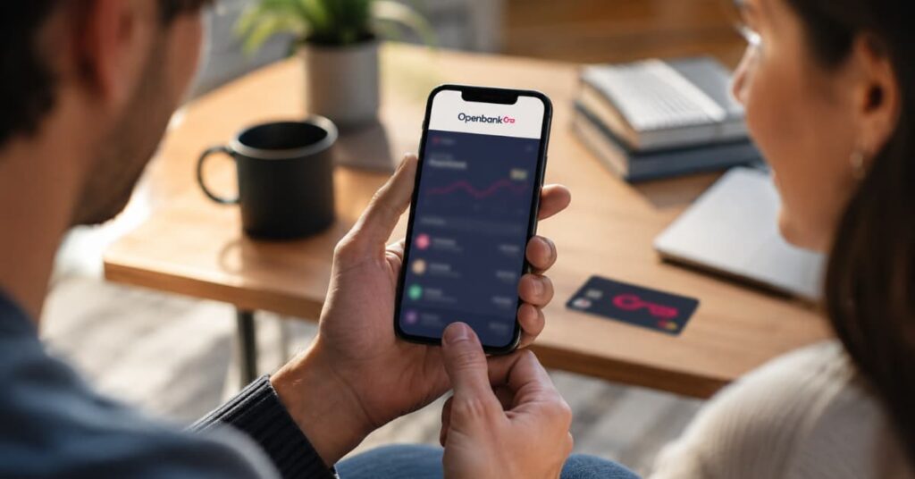 Cliente revisando una cuenta conjunta de Openbank desde la app