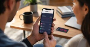 Cliente revisando una cuenta conjunta de Openbank desde la app