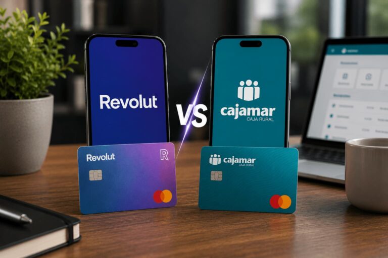 Comparativa de Revolut y Cajamar para clientes bancarios en España.