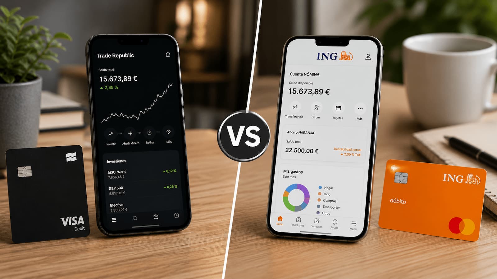 Comparativa entre Trade Republic e ING para clientes bancarios en julio.