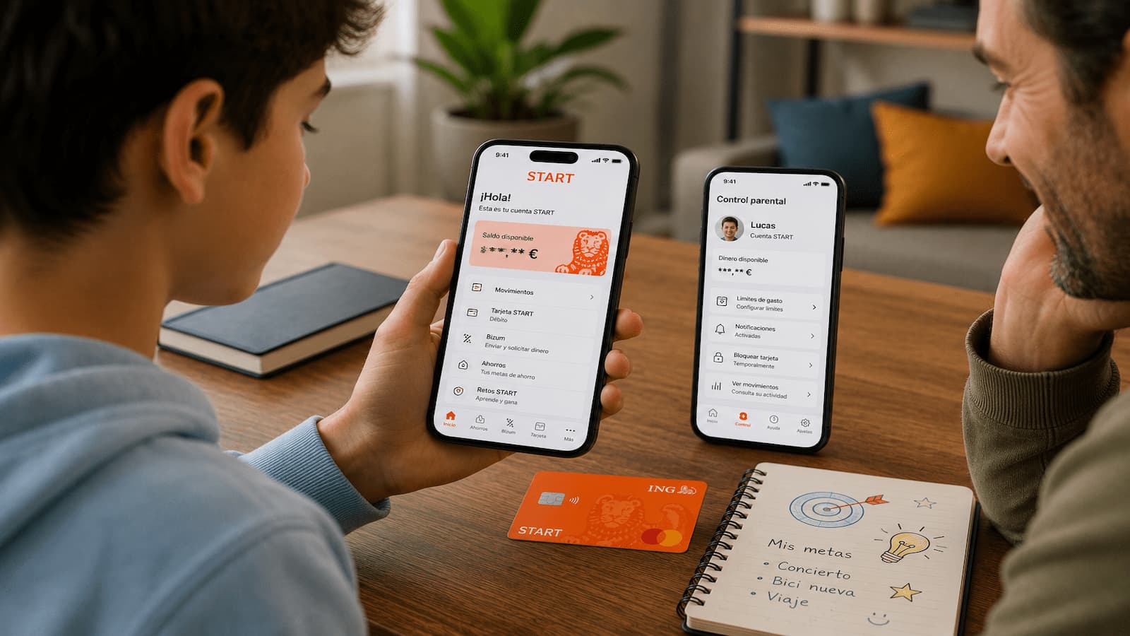 Cuenta START de ING para menores con app Bizum y control familiar