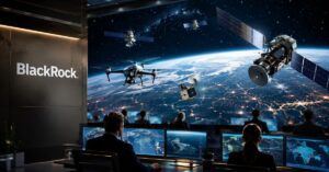 ETF espacial de BlackRock ligado a satélites drones y tecnología espacial.