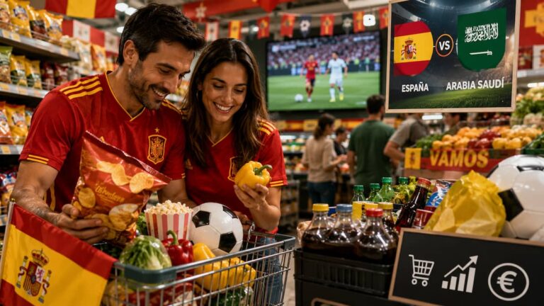 Gasto en los supermercados por España vs Arabia Saudí