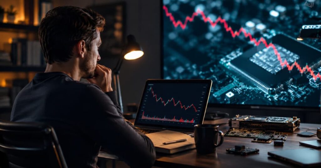 Inversor revisando ETFs de semiconductores tras la caída tecnológica