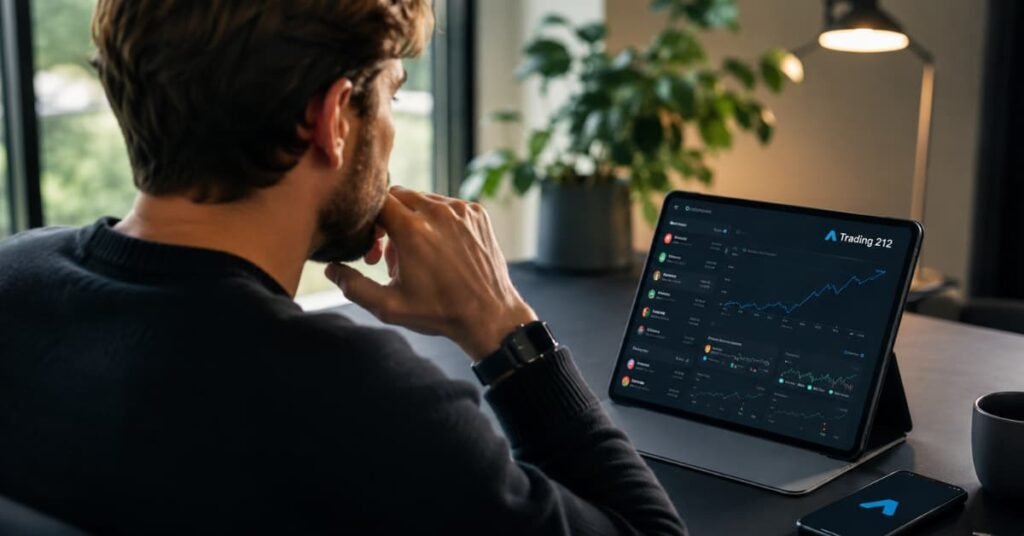 Inversor revisando ETFs disponibles en Trading 212