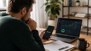 Inversor revisando costes de retirada y divisa en eToro