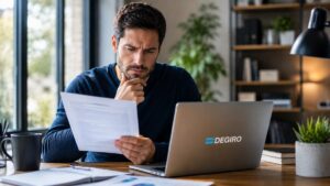 Inversor revisando su declaración de la Renta 2025 con DEGIRO