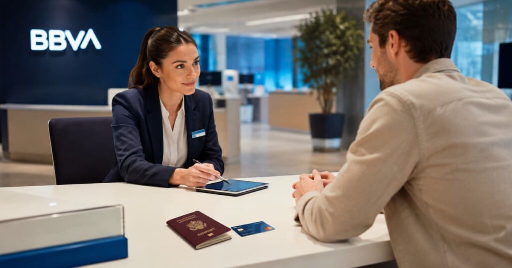 Oficina de BBVA para abrir cuenta con pasaporte en España
