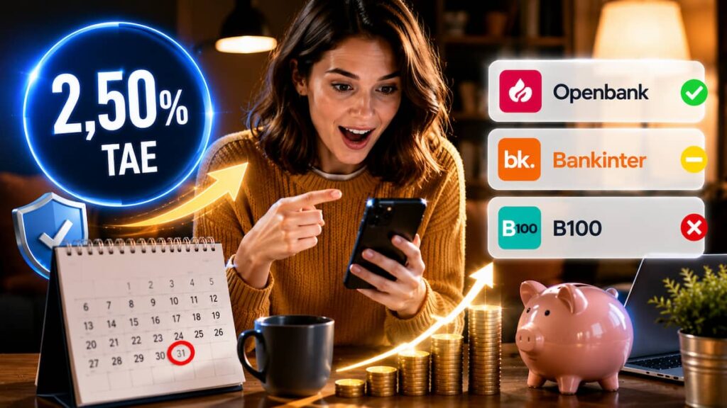 Openbank Bankinter y B100 ofrecen cuentas al 2,50% TAE