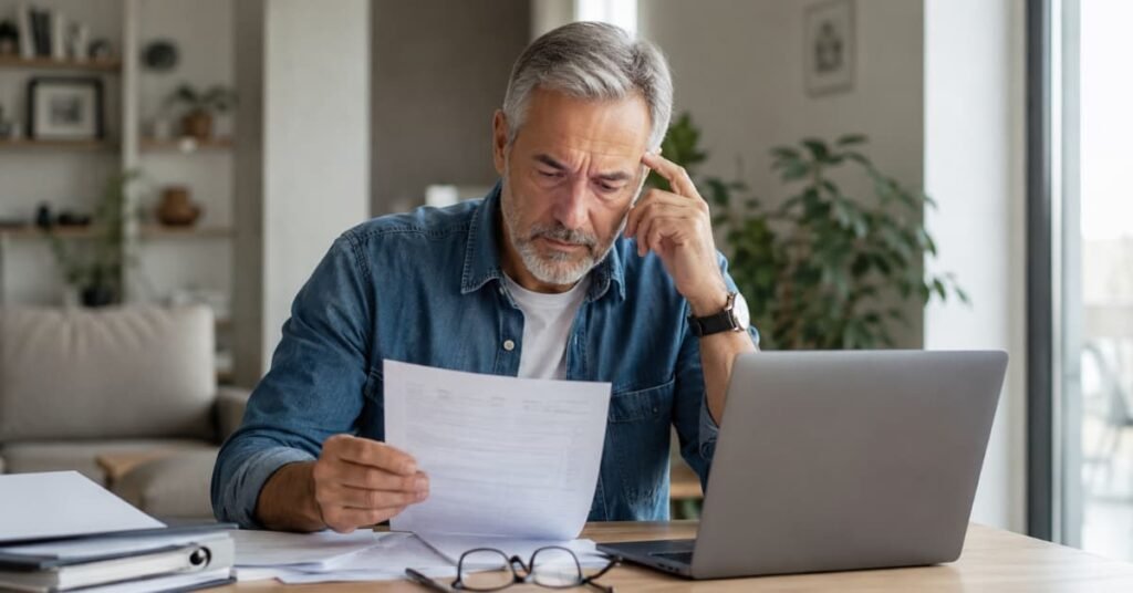 Persona revisando su vida laboral antes de pedir la jubilación.