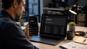 Pyme revisando pagos de alto importe en una cuenta profesional