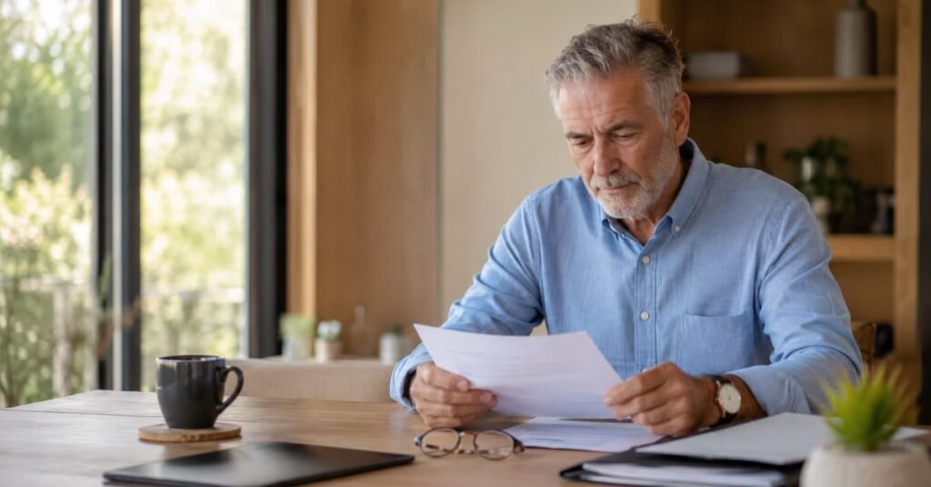 Trabajador revisando su pensión antes de jubilarse anticipadamente