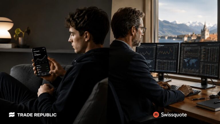 Trade Republic y Swissquote compiten por perfiles de inversor muy distintos