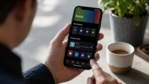 Usuario consulta Bizum en la app de bunq desde el móvil