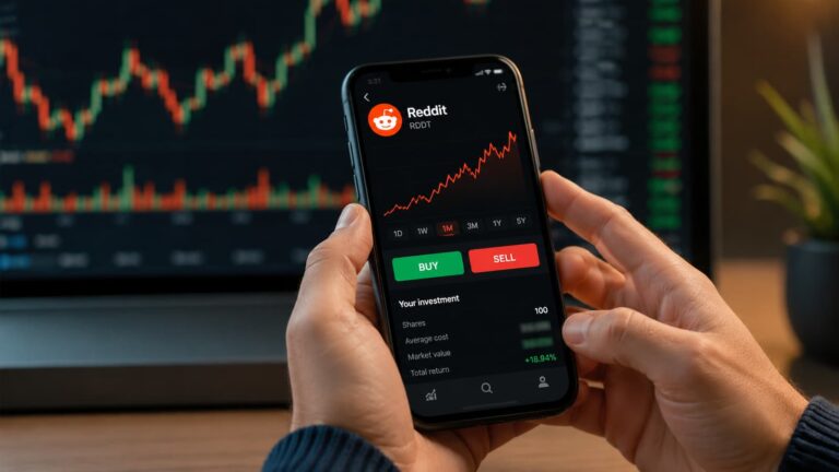 Acciones de Reddit en una plataforma de inversión