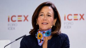 Ana Botín durante su intervención en el Foro ICEX celebrado en Madrid.