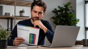 Autónomo revisando las condiciones de bunq Business antes de abrir cuenta