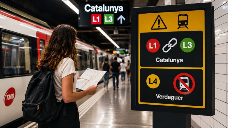 Barcelona cierra el enlace L1 L3 de Catalunya y Verdaguer L4 este verano