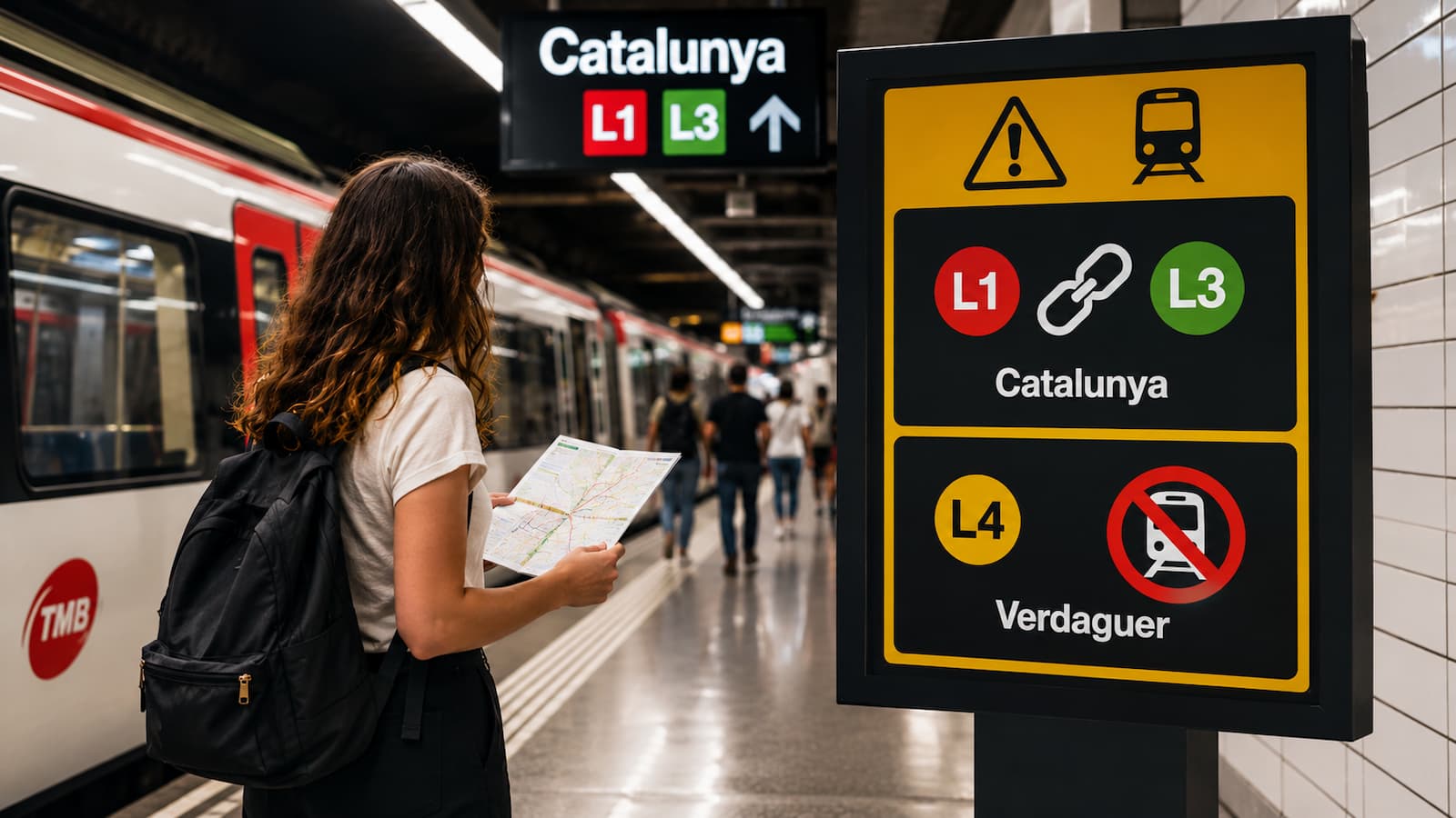 Barcelona cierra el enlace L1 L3 de Catalunya y Verdaguer L4 este verano