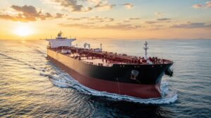 Buque petrolero navegando inversión en Tsakos Energy Navigation y transporte marítimo.