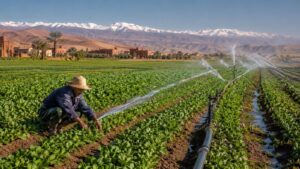 Campos de cultivo en Marruecos donde el agua se ha convertido en una pieza clave para proteger la producción agrícola.