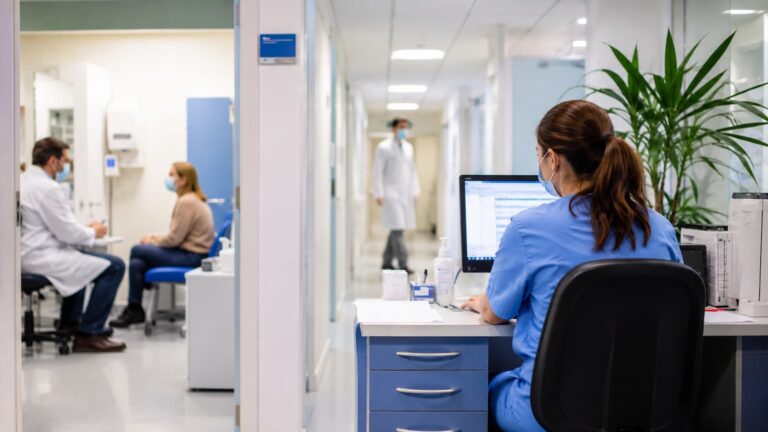 Centro sanitario en Madrid durante una jornada de atención a pacientes.