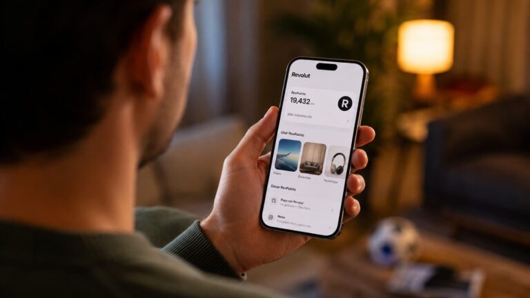 Cliente revisa en la app de Revolut sus RevPoints tras el Mundial