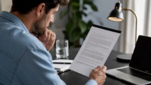 Cliente revisa la letra pequeña de MyInvestor Premium antes de contratar