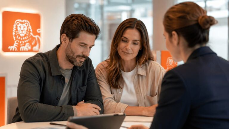 Cliente revisando condiciones de una cuenta conjunta de ING