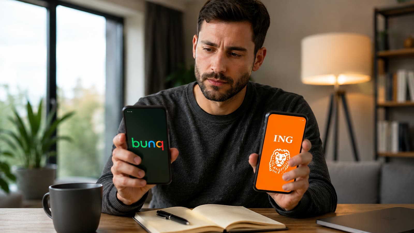 Comparación entre bunq e ING para ahorradores que revisan intereses y liquidez