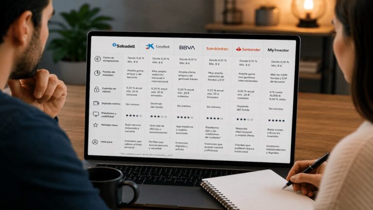 Comparativa de bancos para invertir con costes fondos y condiciones clave