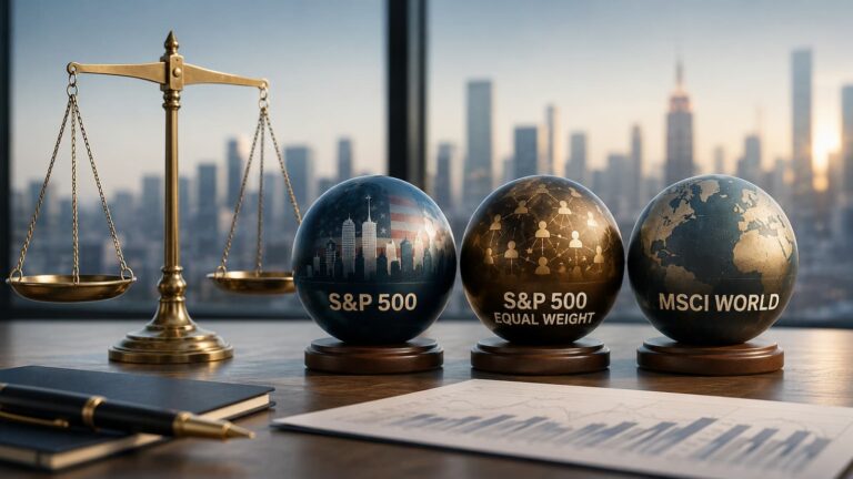 Comparativa entre S&P 500 tradicional equal weight y MSCI World en ETFs UCITS