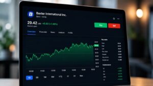 Cotización de Baxter International en una plataforma de inversión.