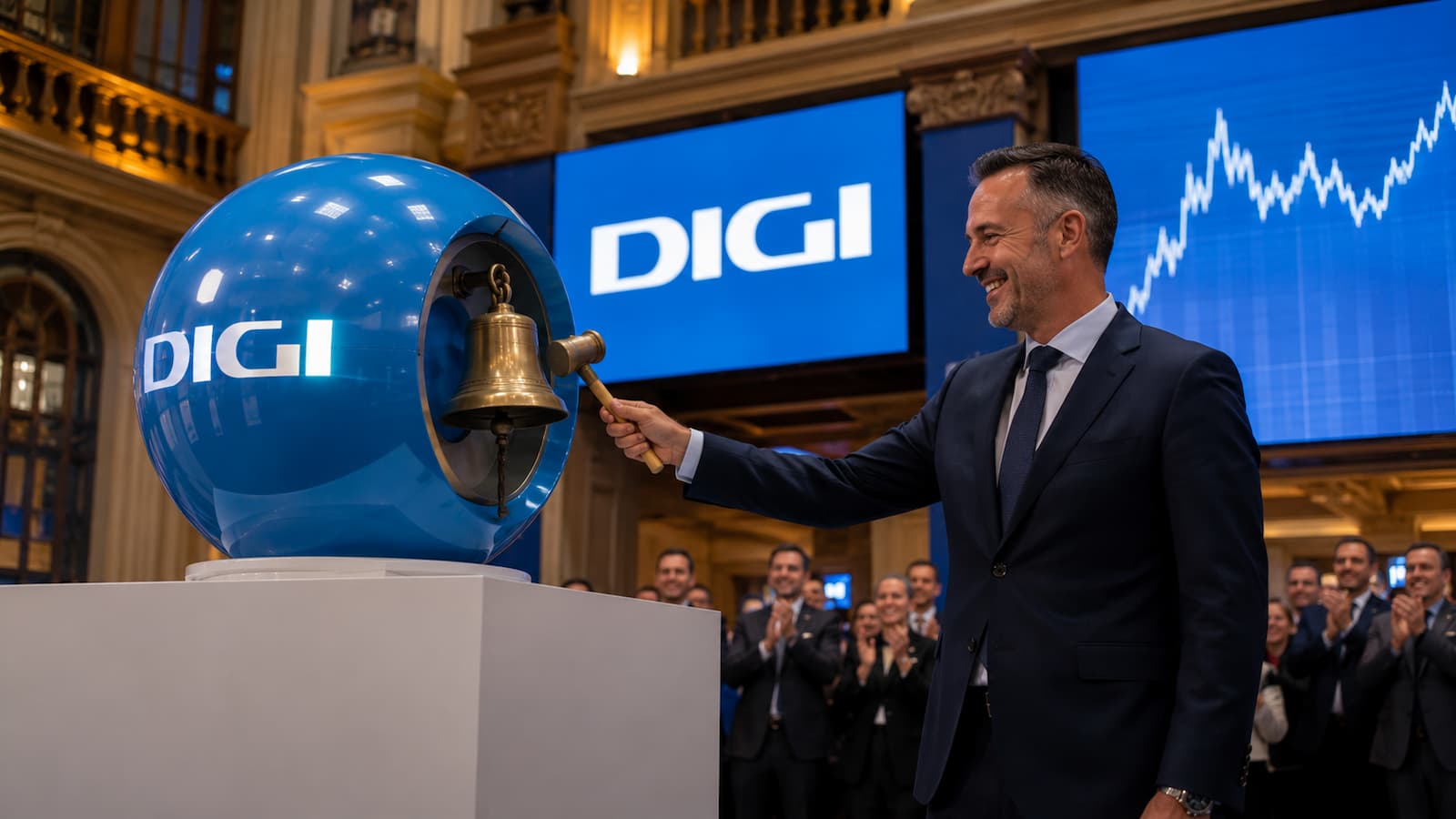Digi toca la campana en su debut en la Bolsa española.