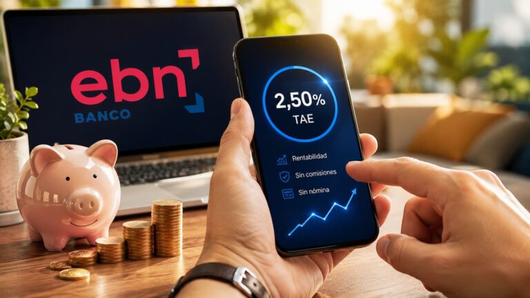 EBN Banco muestra una cuenta al 2,50% TAE