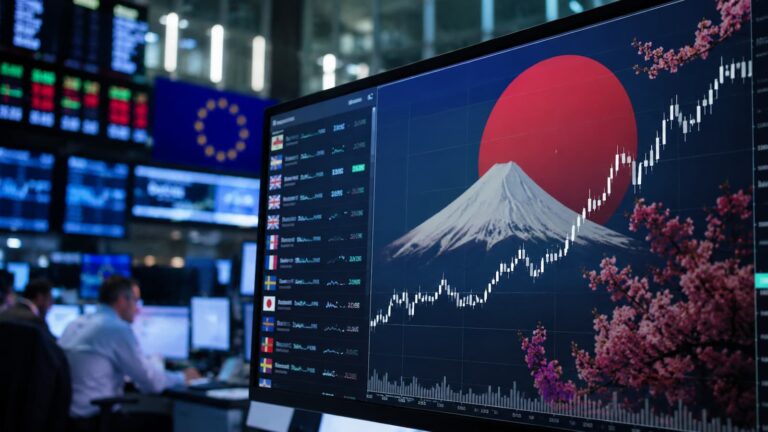 ETF sobre Japón en una pantalla de mercado europeo
