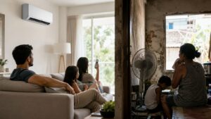 El acceso al aire acondicionado varía con la renta y la calidad de la vivienda.