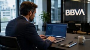 Empresa revisando costes y vencimientos de un aval digital en BBVA