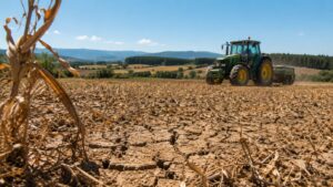 Explotación agraria en Lugo durante un verano seco