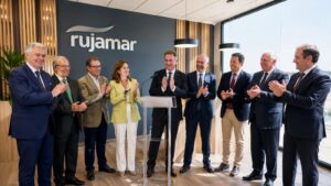 Inauguración de las nuevas oficinas de Rujamar en Cuenca donde se anunció la alianza con Incarlopsa para impulsar una fábrica de pienso en Montalbo. Foto Piedad López JCCM.