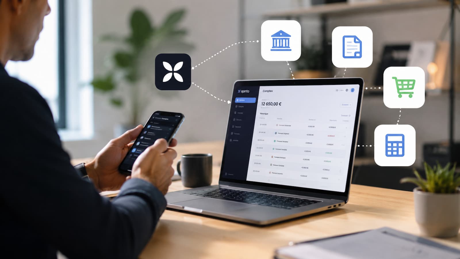 Integraciones de Qonto para conectar banco facturas ventas y contabilidad