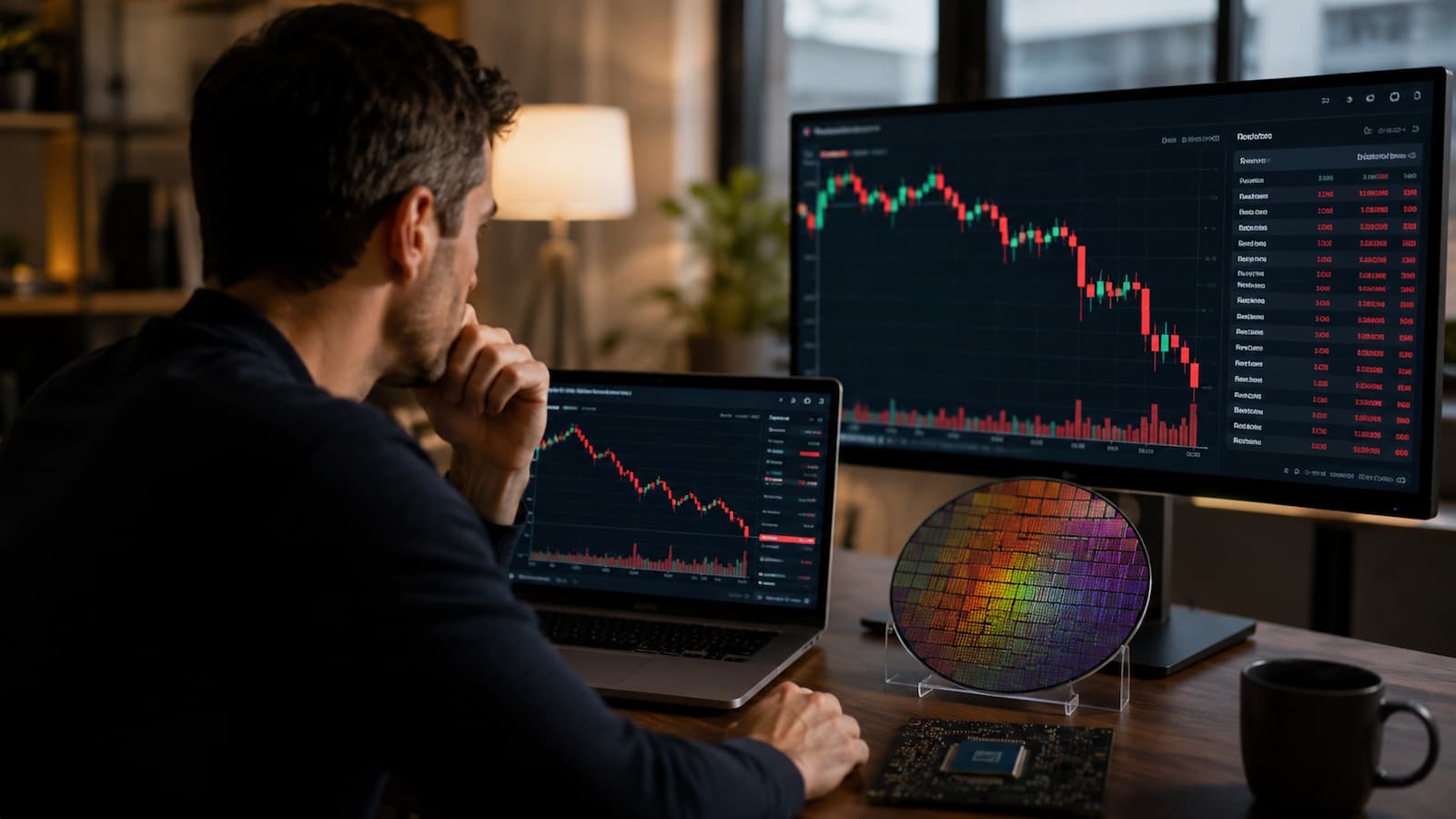 Inversor revisando ETFs de chips tras la caída del sector en julio